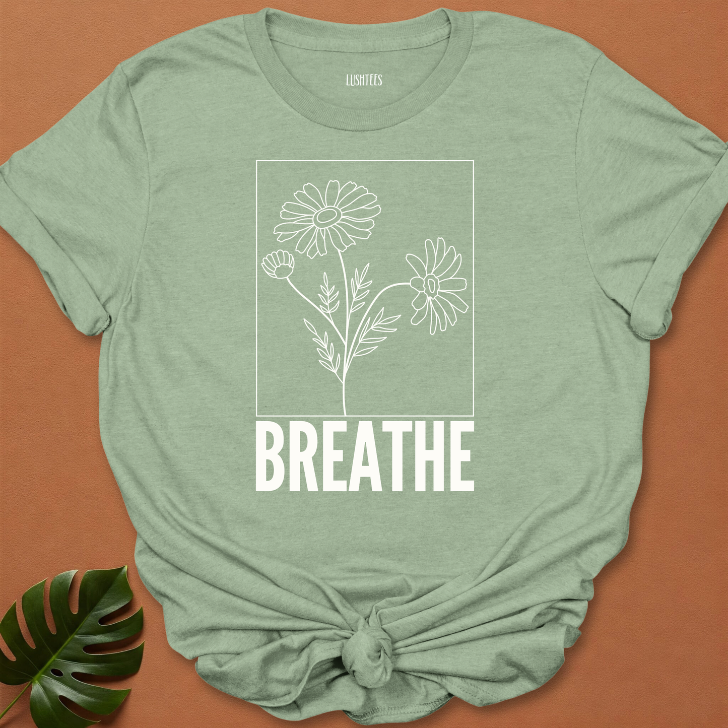 Breathe in Bloom - Minimalist Mindful Floral Tee