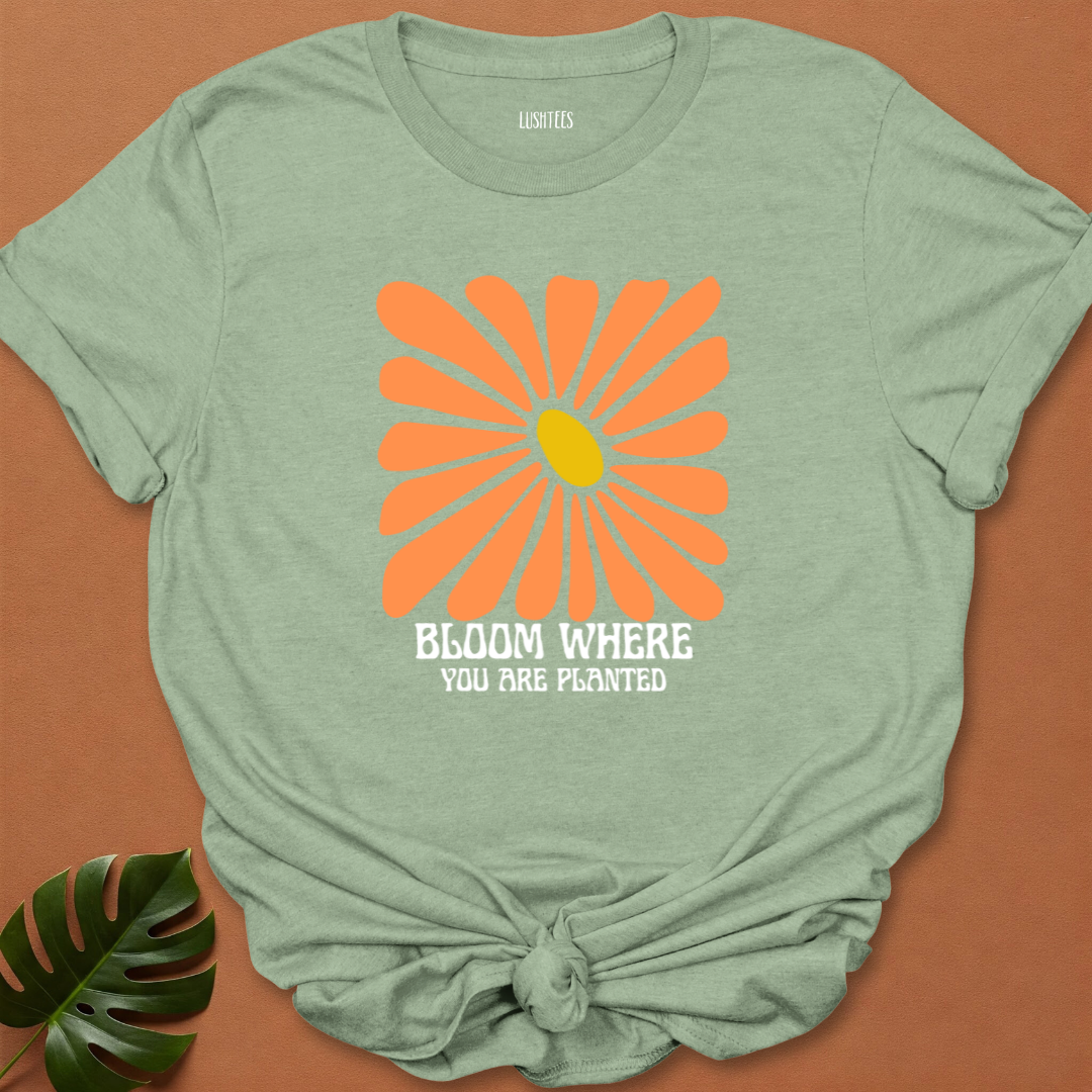 Bloom Where You Are Planted – Retro Daisy Tee
