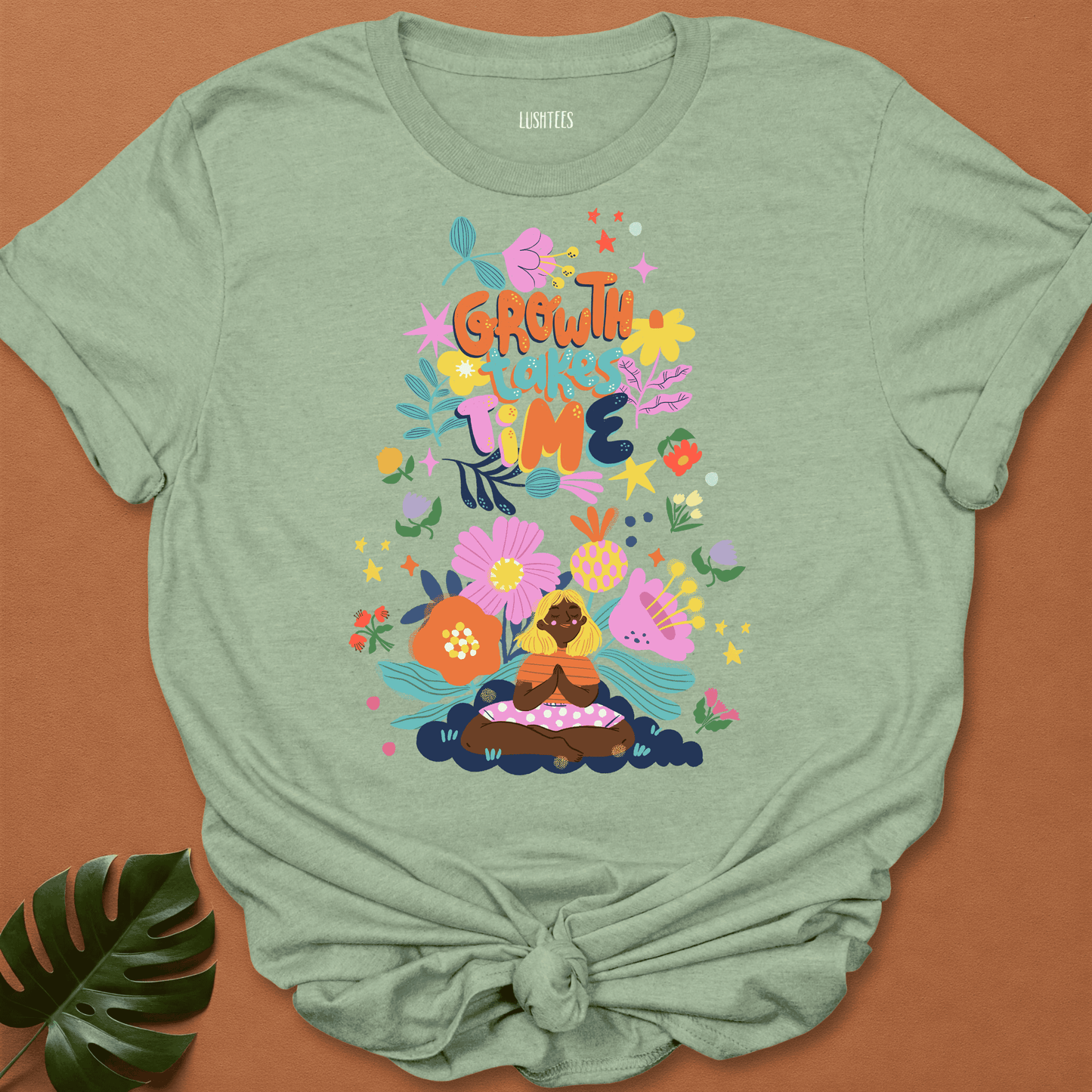 Growth Takes Time - Mindful Garden Color Burst Tee
