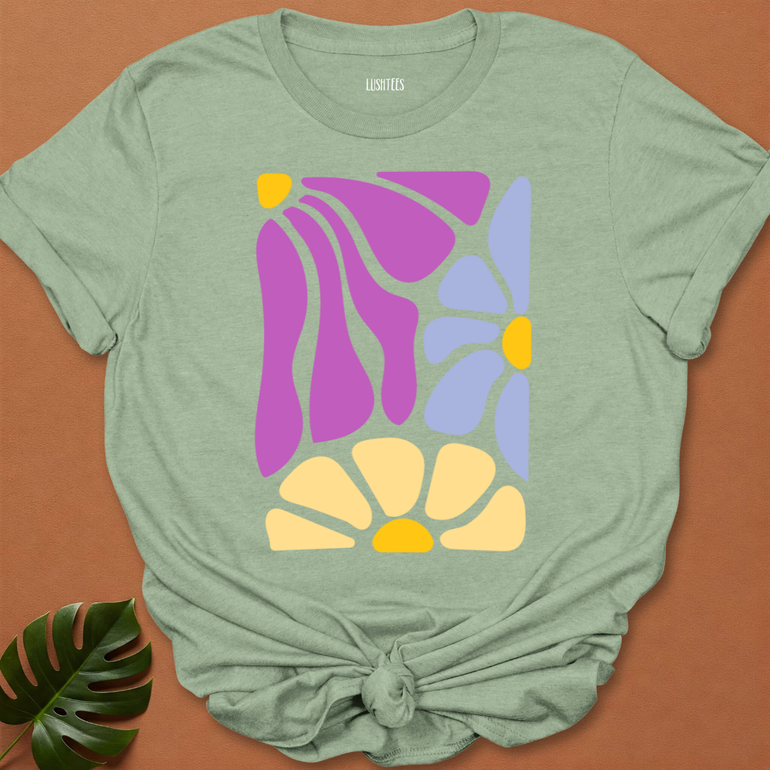Sun & Lavender Patch – Botanical Mosaic Tee