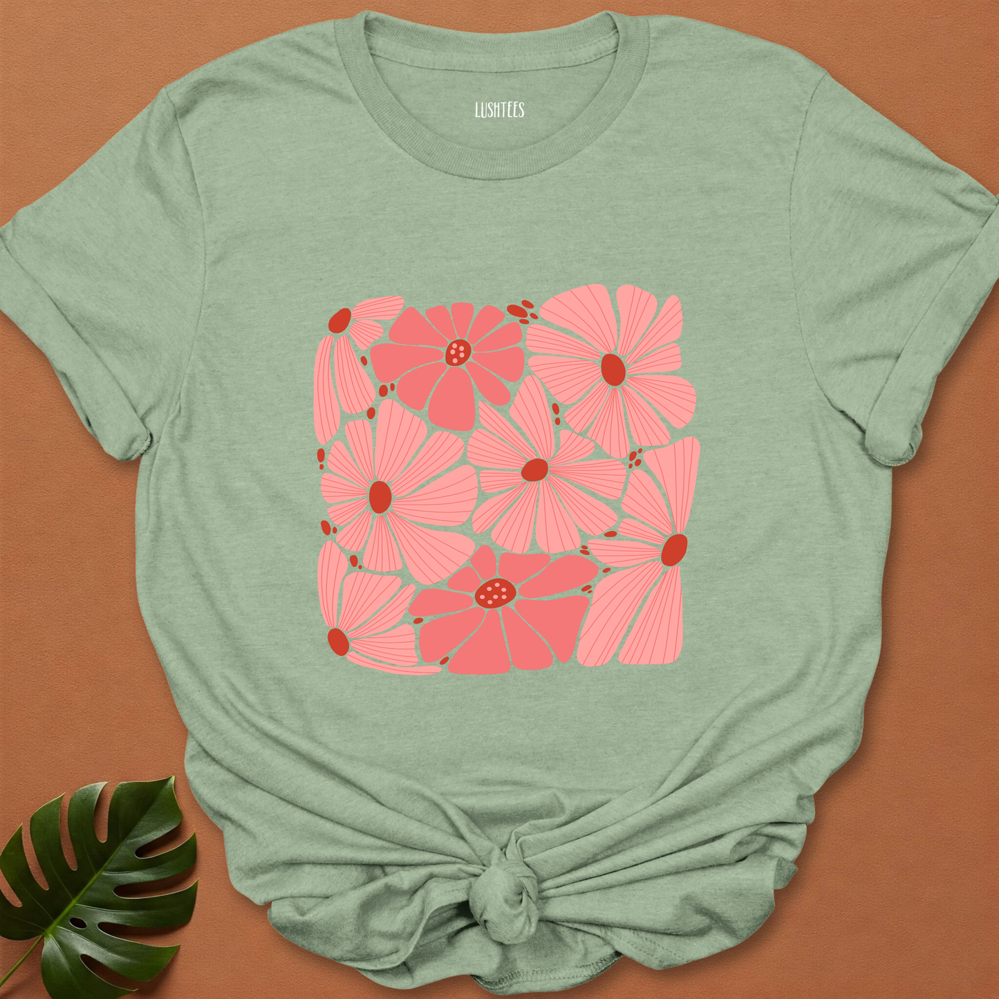 Rosy Petal Puzzle – Hand-Drawn Bloom Cluster Tee