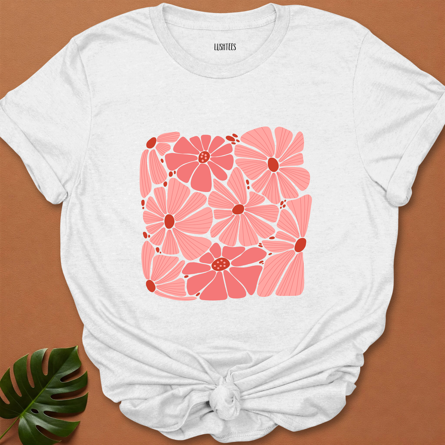 Rosy Petal Puzzle – Hand-Drawn Bloom Cluster Tee