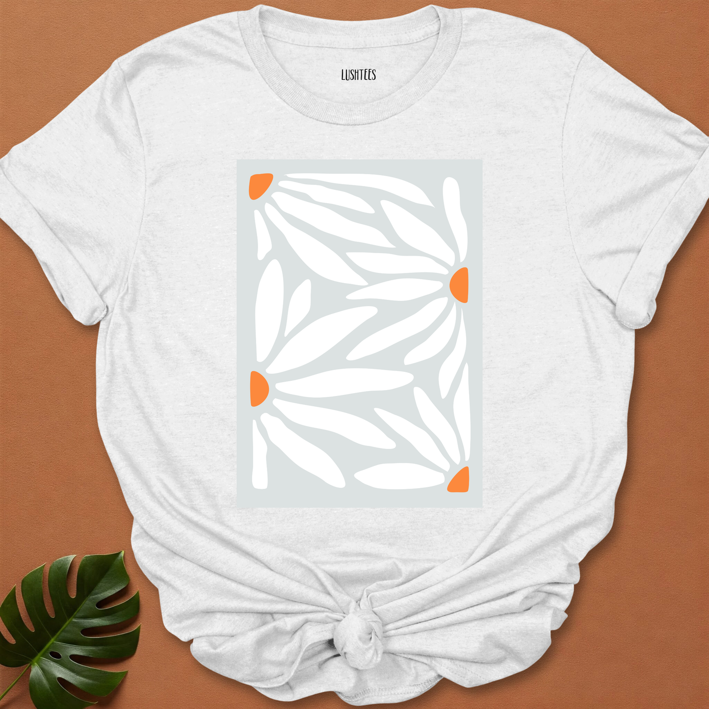Muted White Blossoms – Minimalist Garden Print Tee