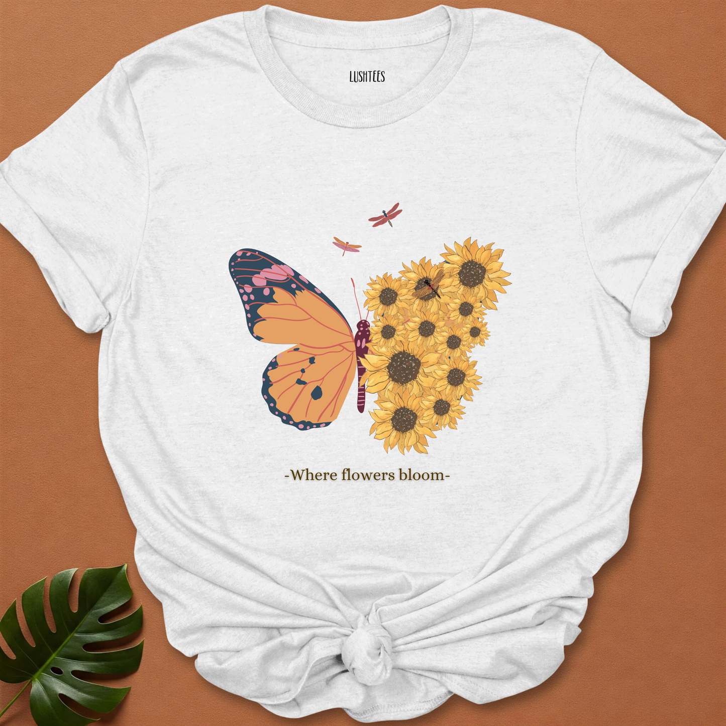 Half Butterfly , Flower T-shirt