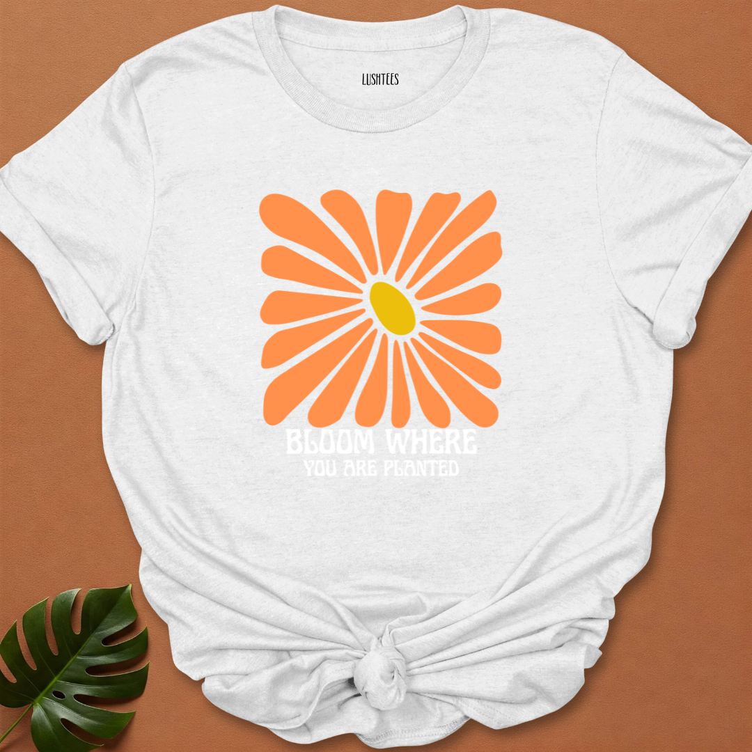 Bloom Where You Are Planted – Retro Daisy Tee