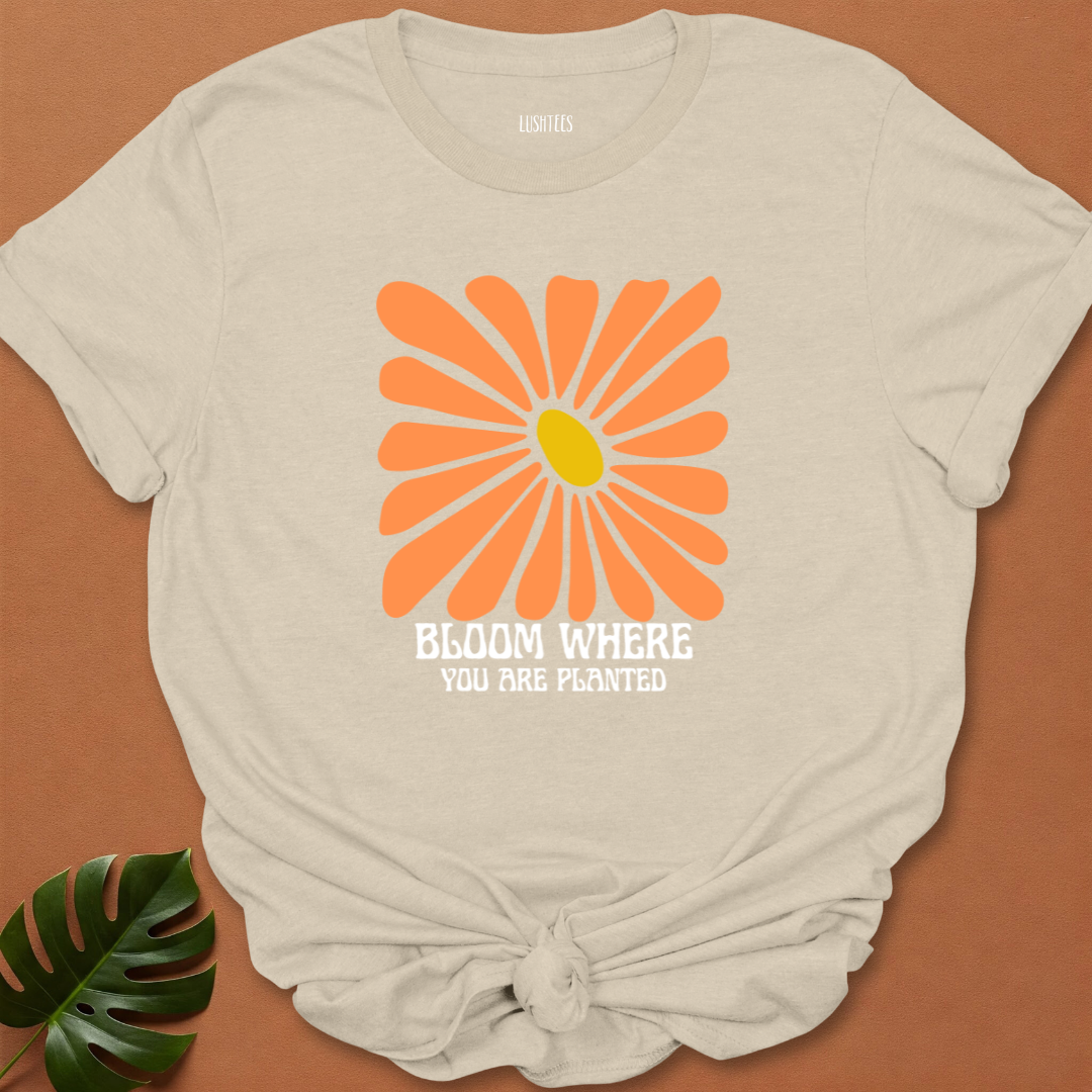 Bloom Where You Are Planted – Retro Daisy Tee