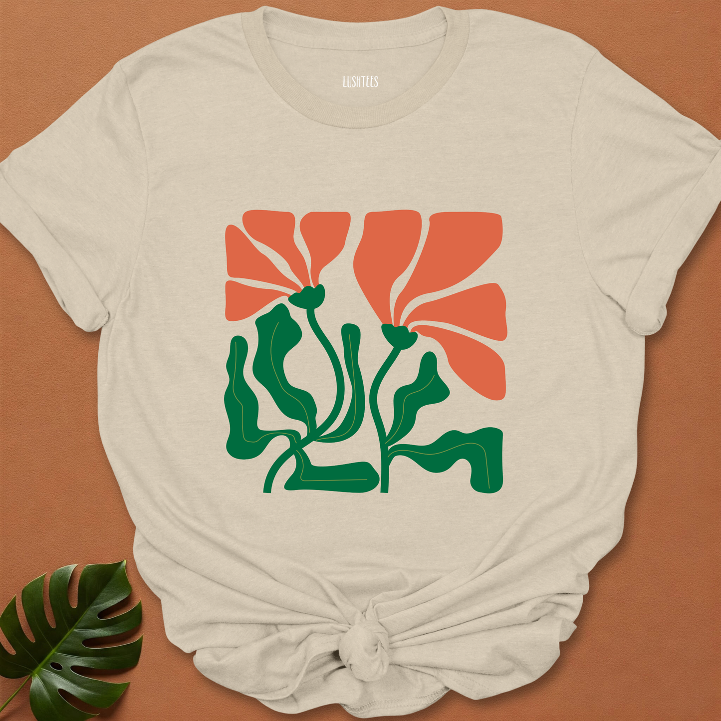Sunset Bloom Rush – Tangerine Petal Flow Tee