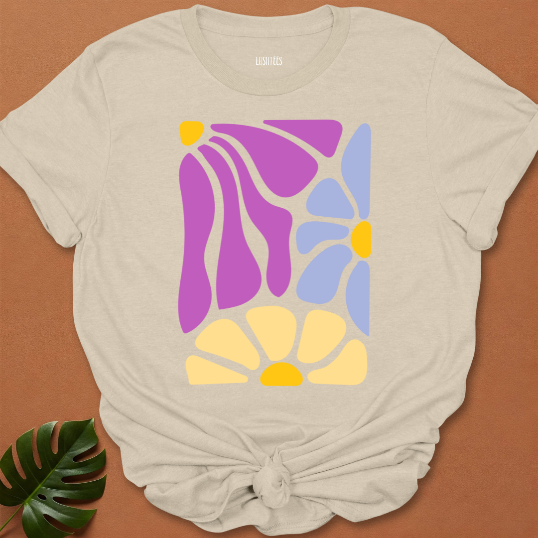 Sun & Lavender Patch – Botanical Mosaic Tee