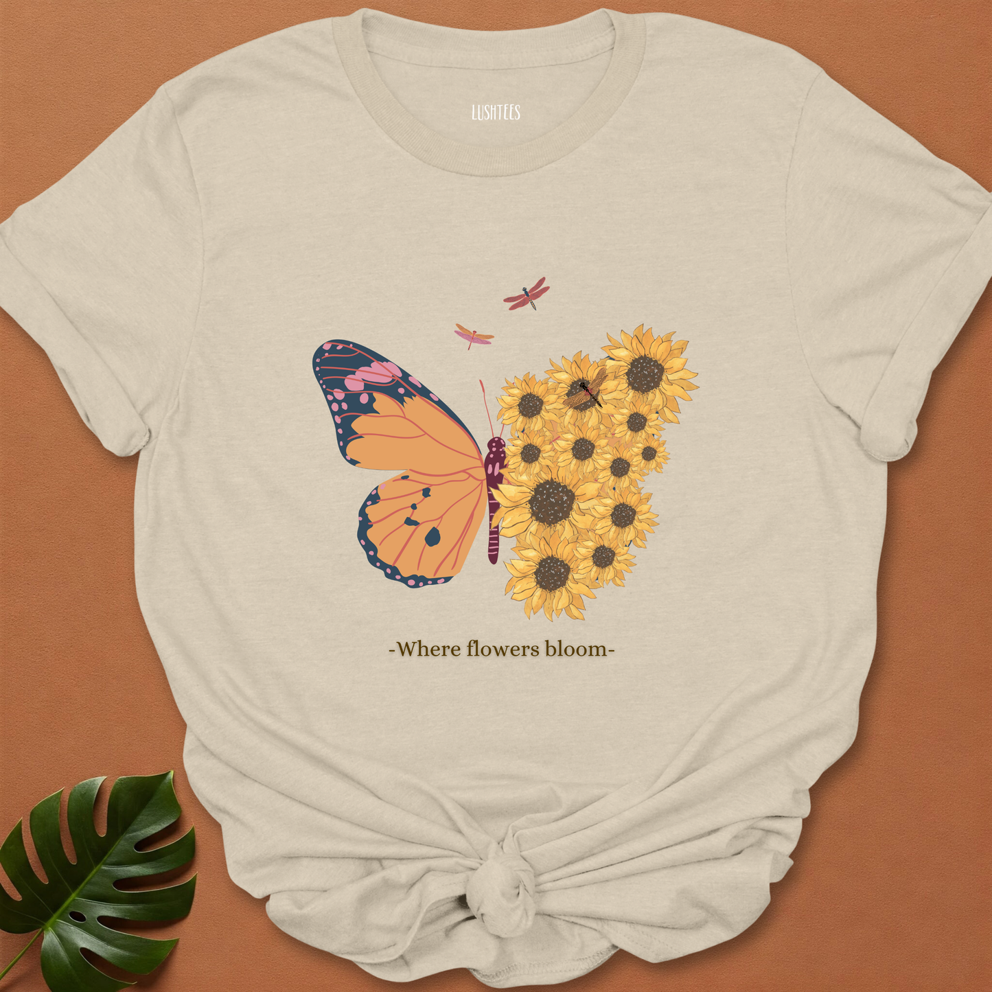 Half Butterfly , Flower T-shirt