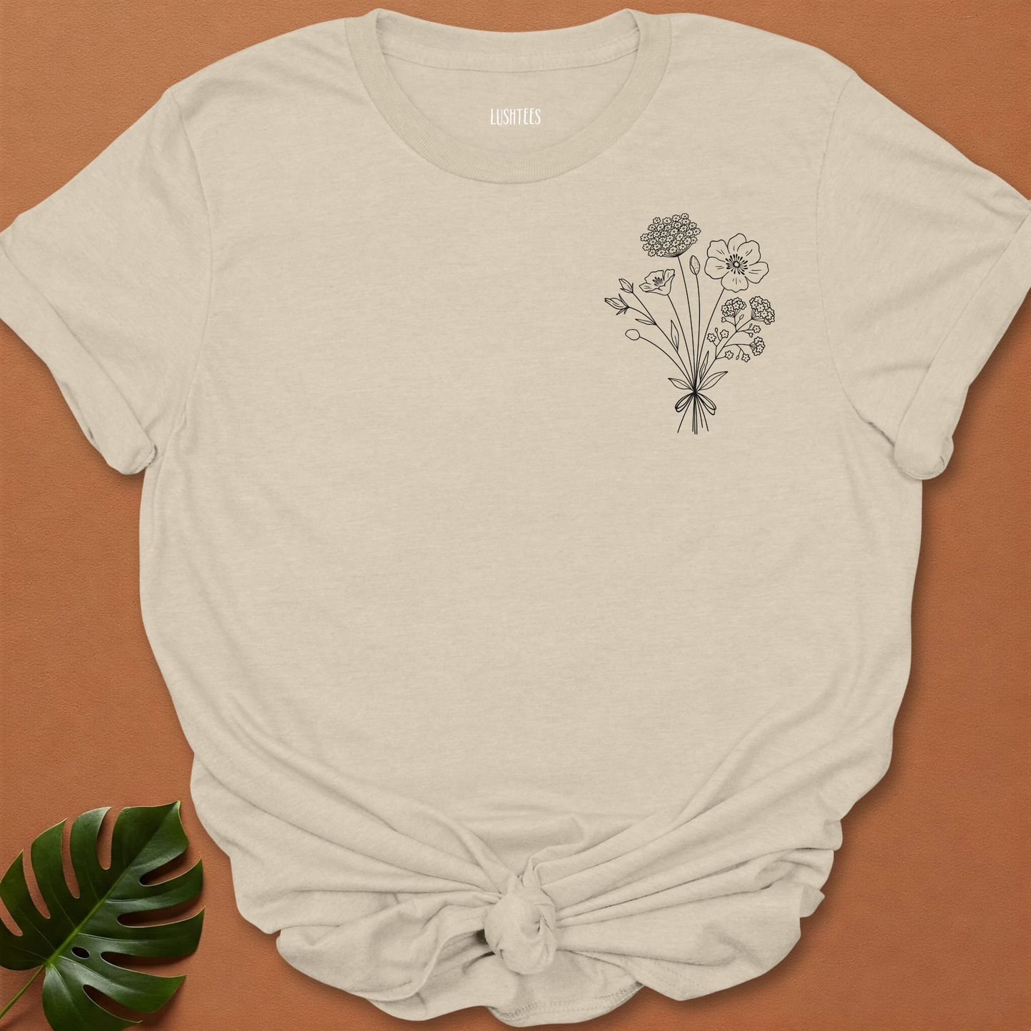Midnight Sketch Wildflower Bouquet Tee