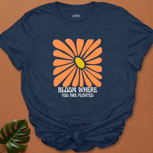 Bloom Where You Are Planted – Retro Daisy Tee