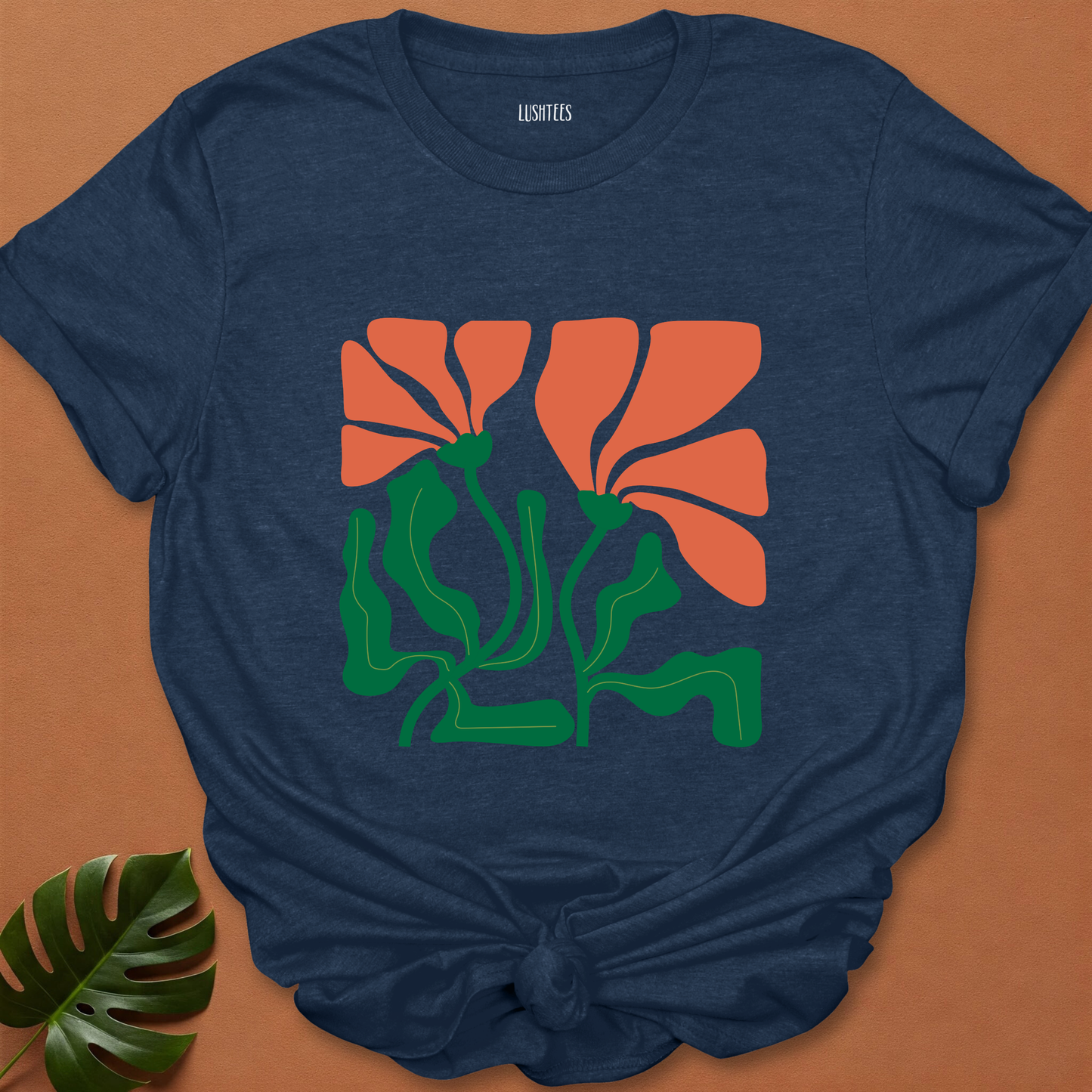 Sunset Bloom Rush – Tangerine Petal Flow Tee