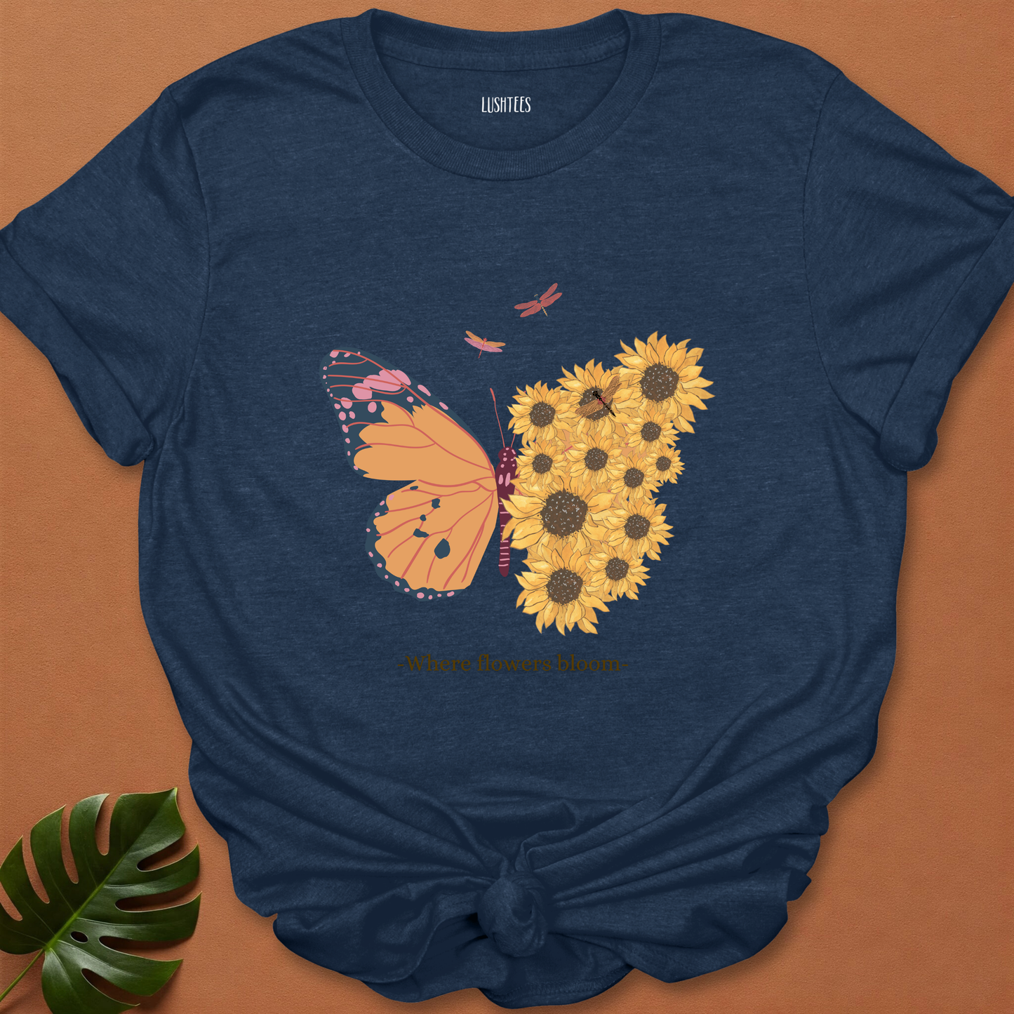 Half Butterfly , Flower T-shirt