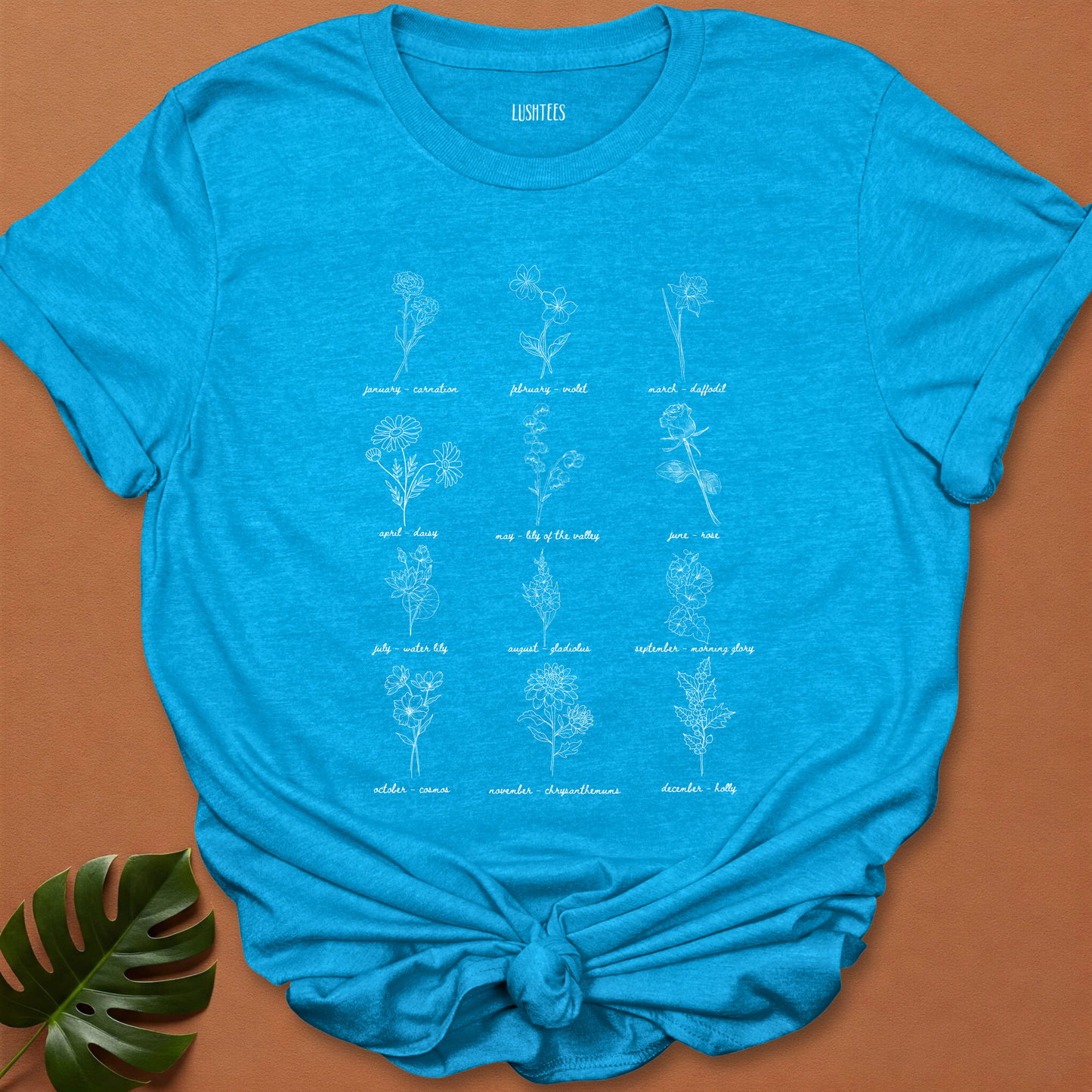 Birth Month Flower Set - 12 Botanical Line Drawings