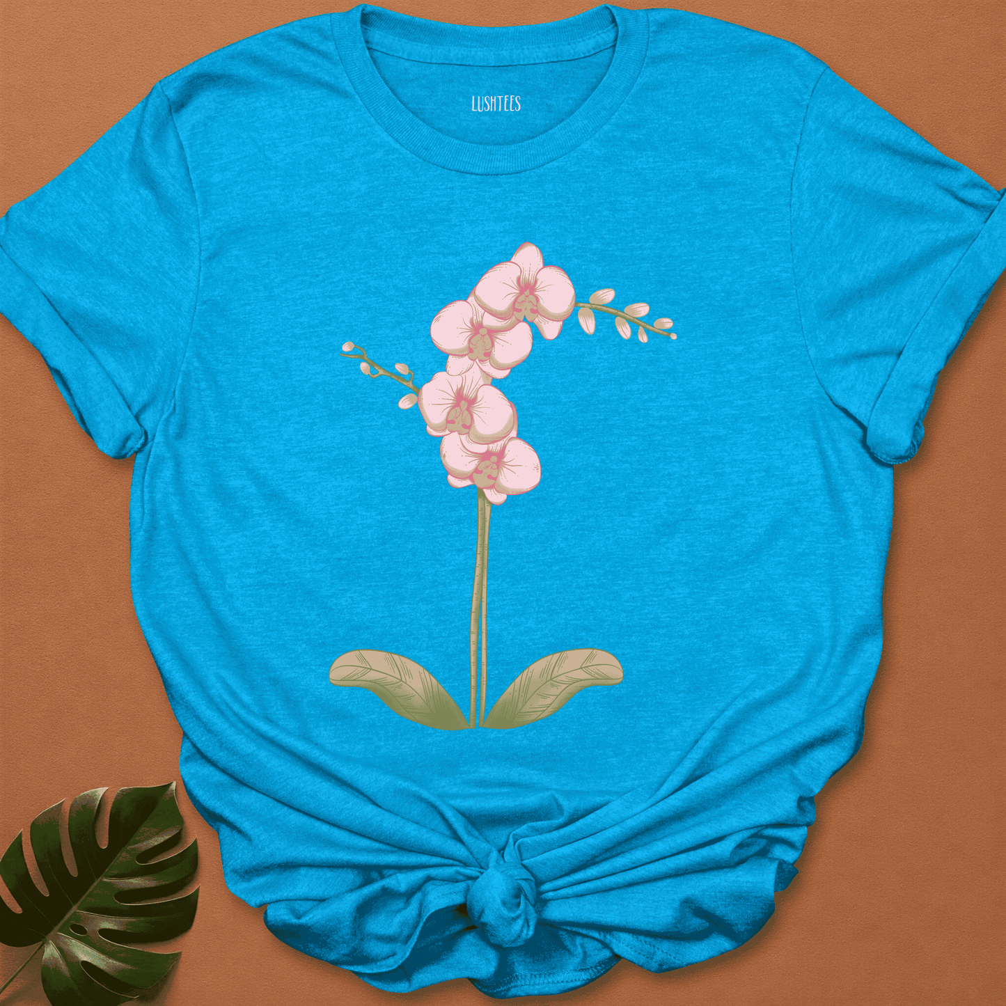 Pink Orchid with Leaves
