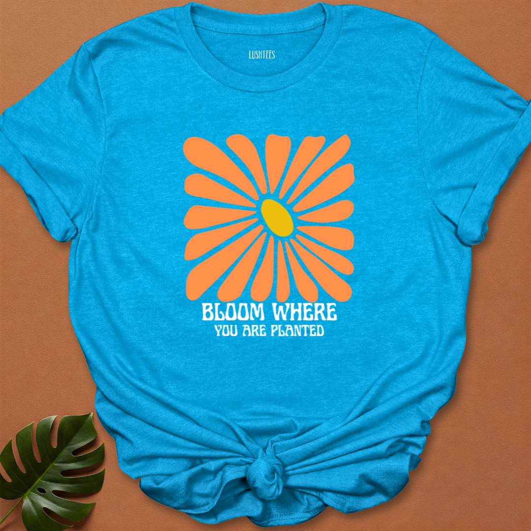 Bloom Where You Are Planted – Retro Daisy Tee