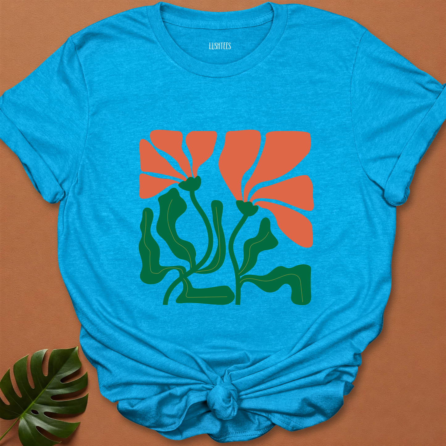 Sunset Bloom Rush – Tangerine Petal Flow Tee