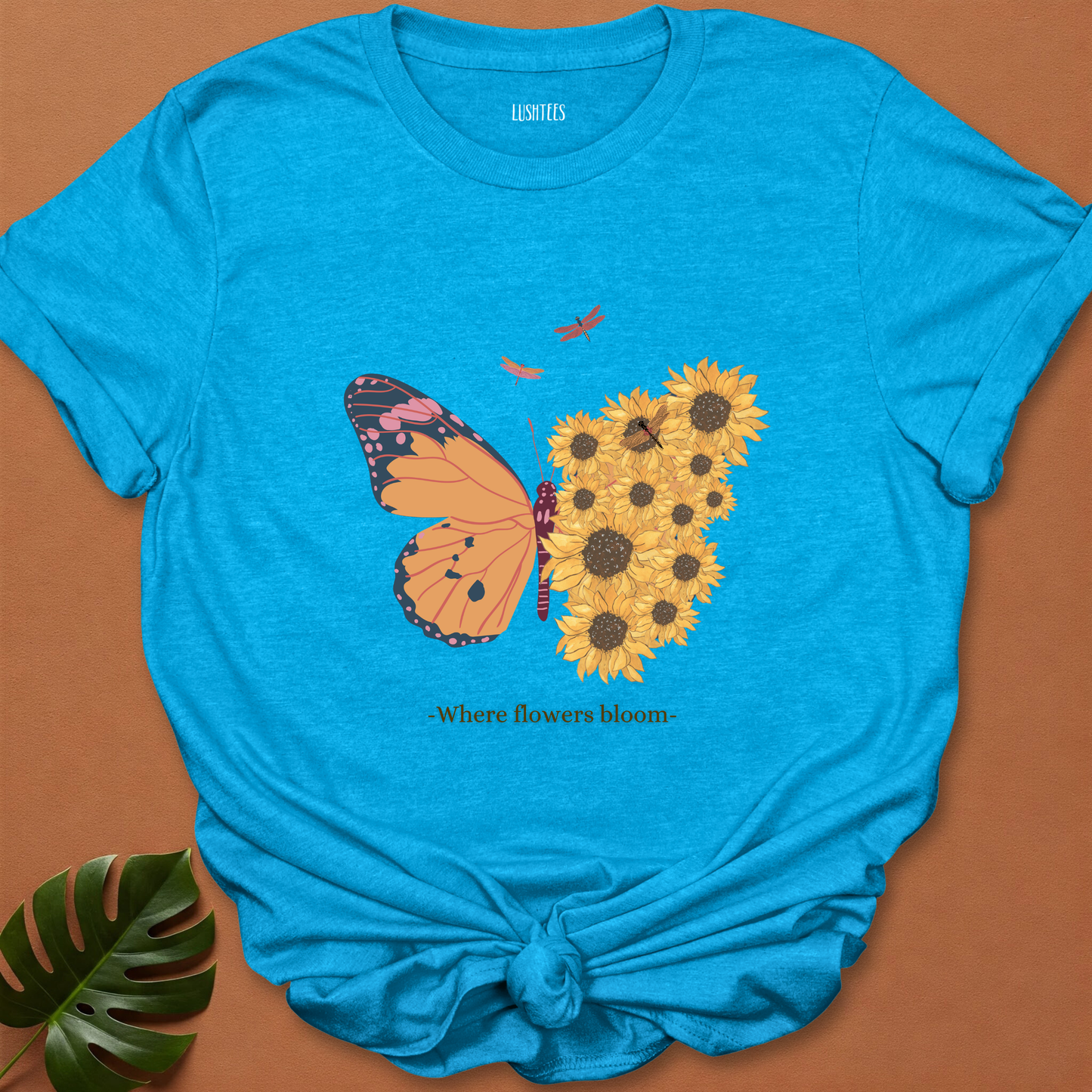 Half Butterfly , Flower T-shirt