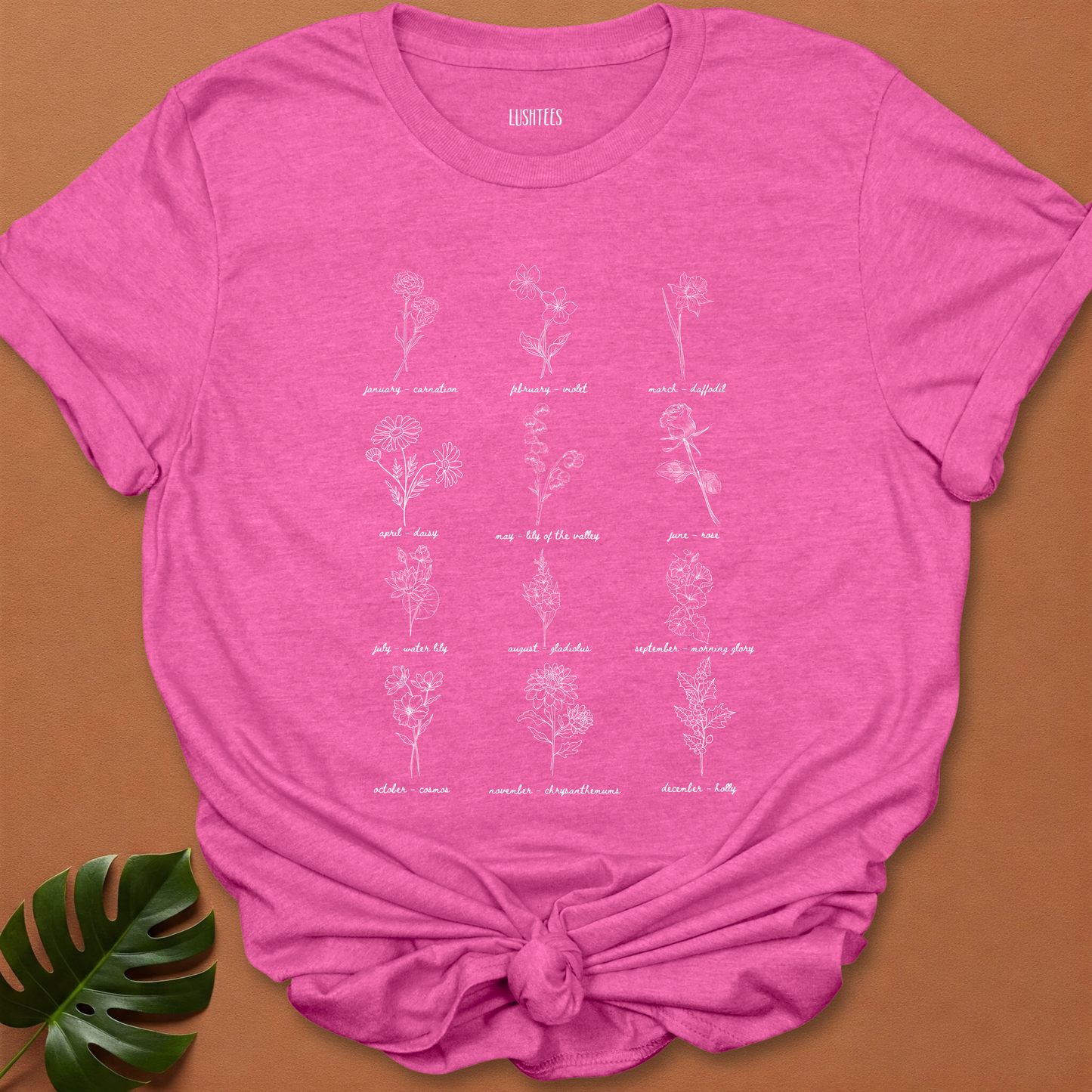 Birth Month Flower Set - 12 Botanical Line Drawings