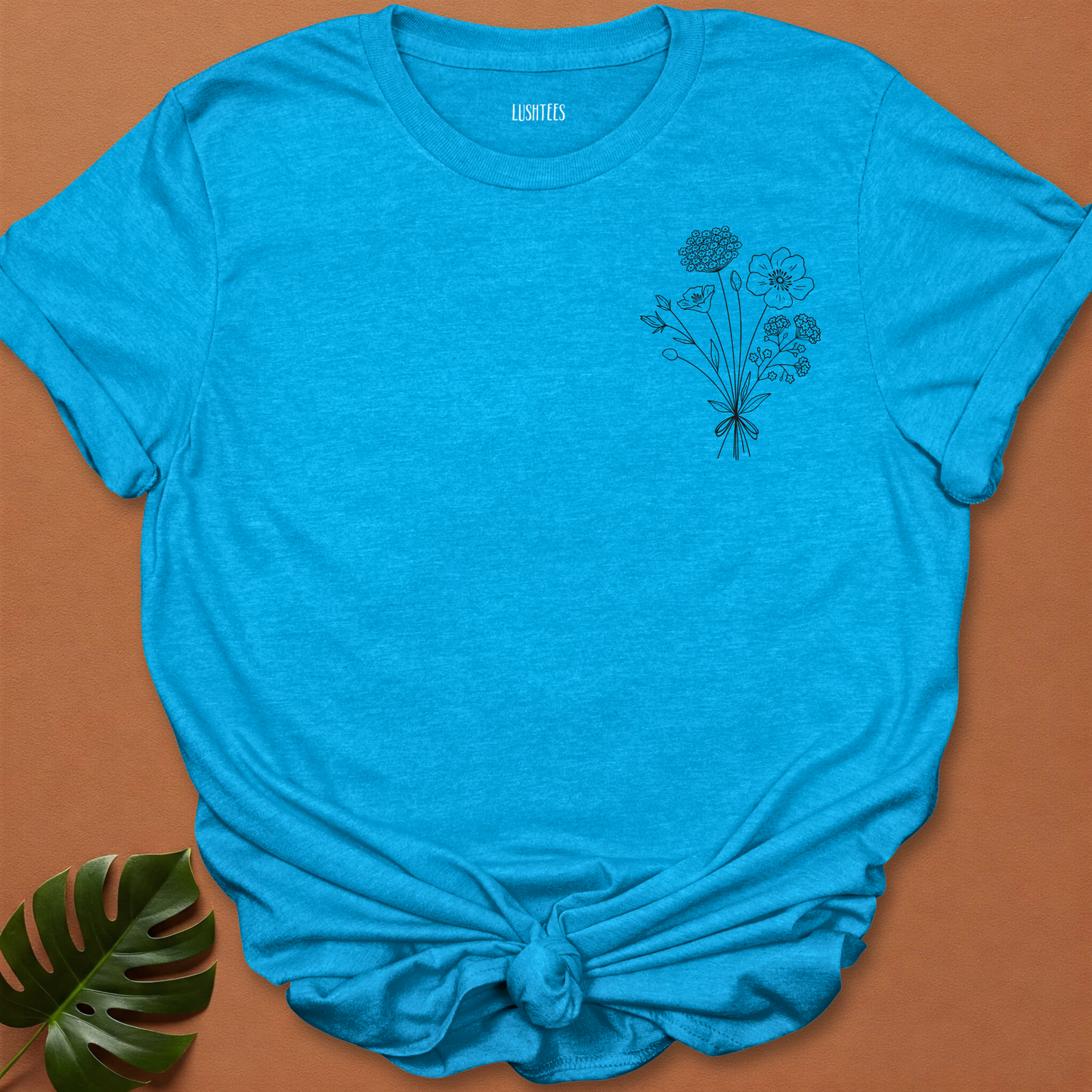 Midnight Sketch Wildflower Bouquet Tee