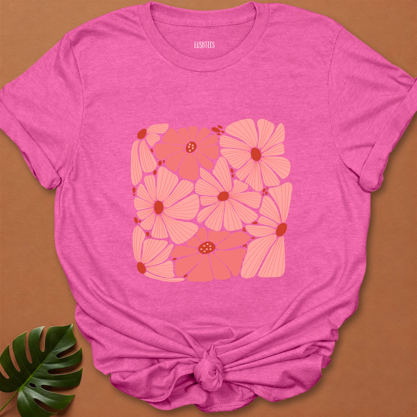 Rosy Petal Puzzle – Hand-Drawn Bloom Cluster Tee