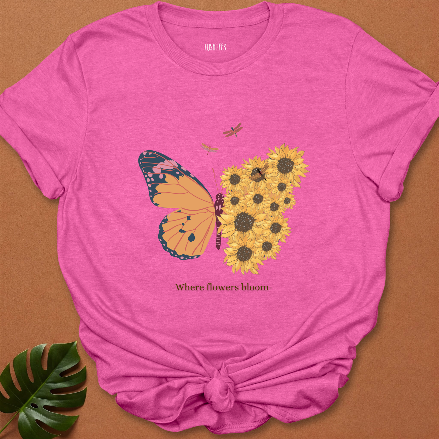 Half Butterfly , Flower T-shirt