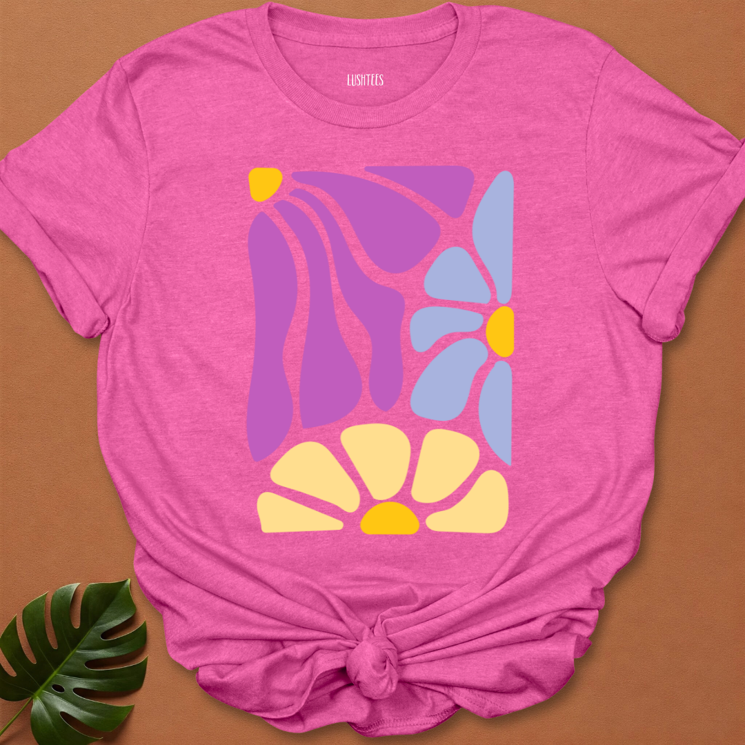 Sun & Lavender Patch – Botanical Mosaic Tee
