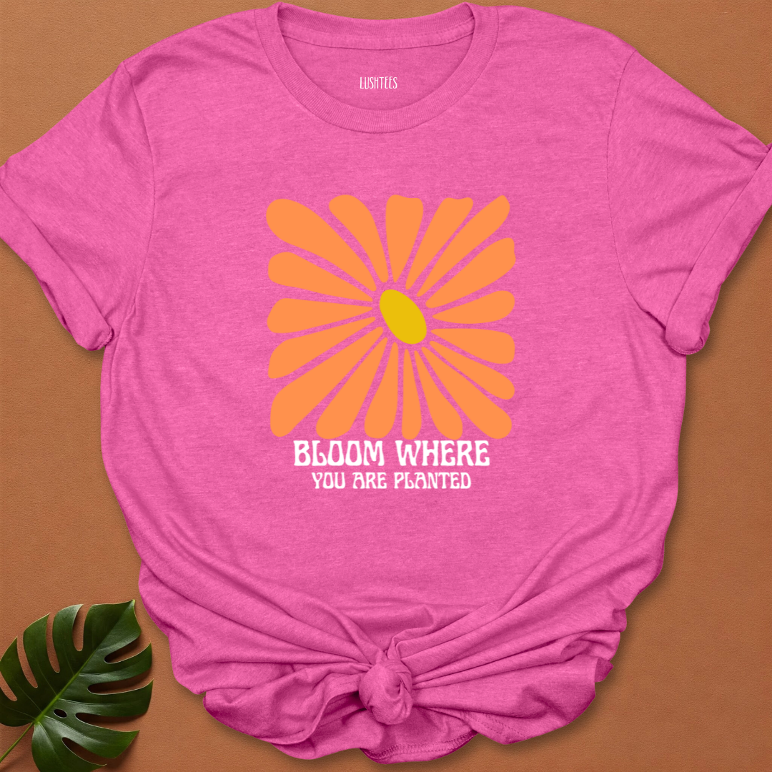 Bloom Where You Are Planted – Retro Daisy Tee