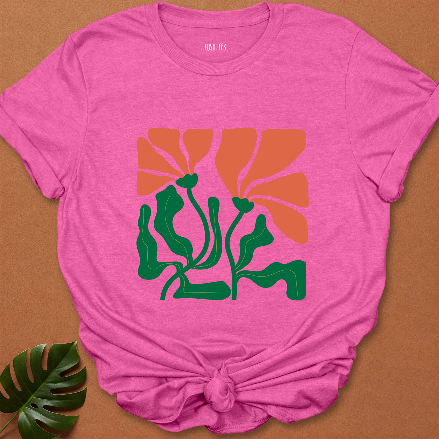 Sunset Bloom Rush – Tangerine Petal Flow Tee