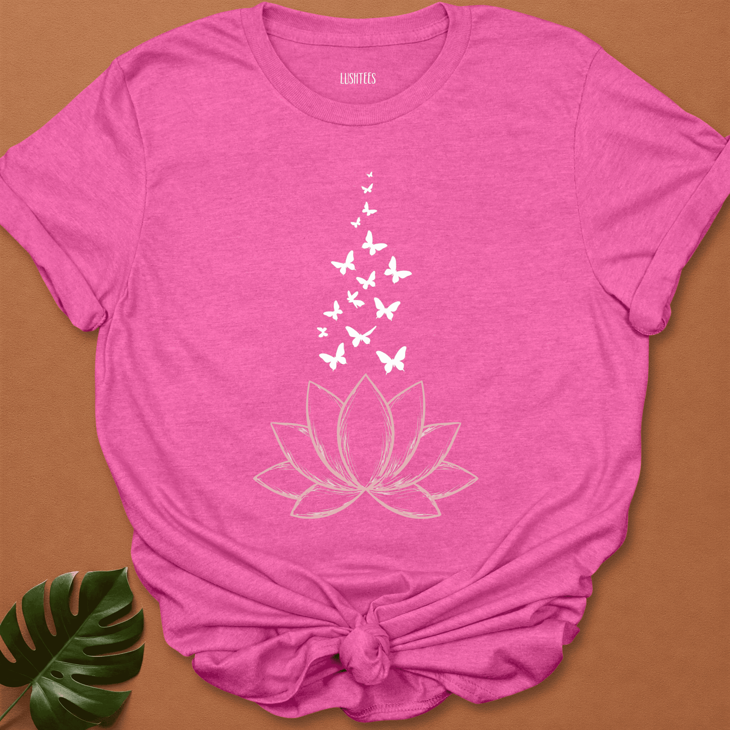 Pink Lotus with Butterflies