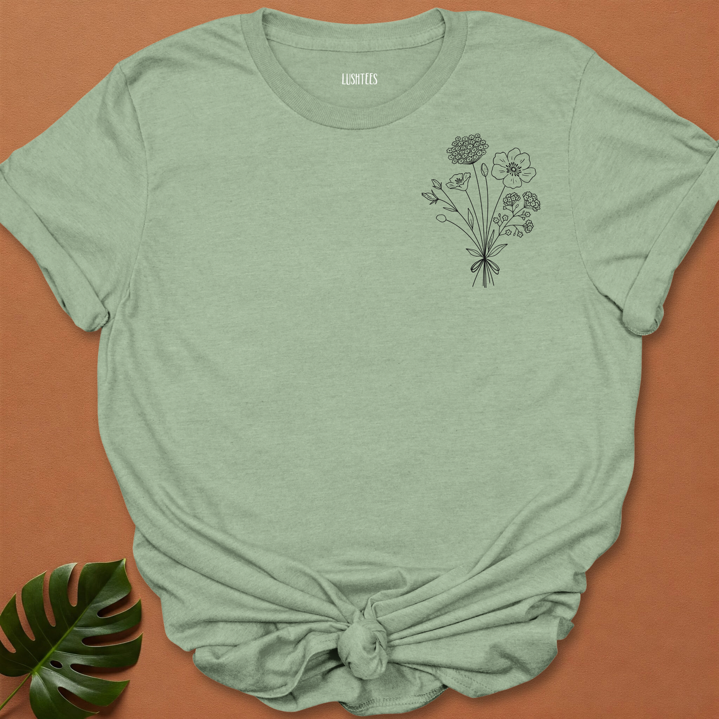Midnight Sketch Wildflower Bouquet Tee