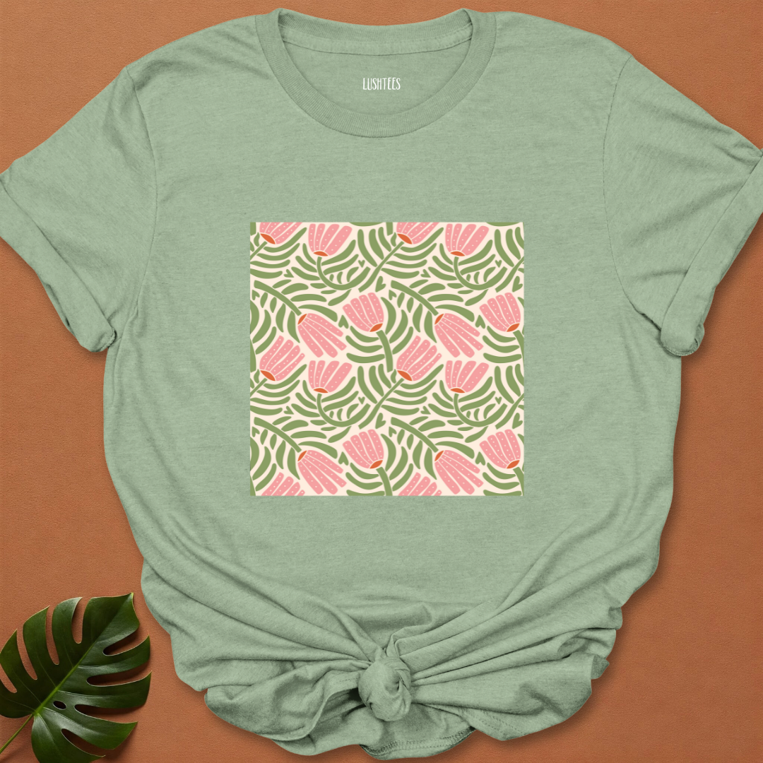 Heartleaf Meadow – Folk Art Floral Tee