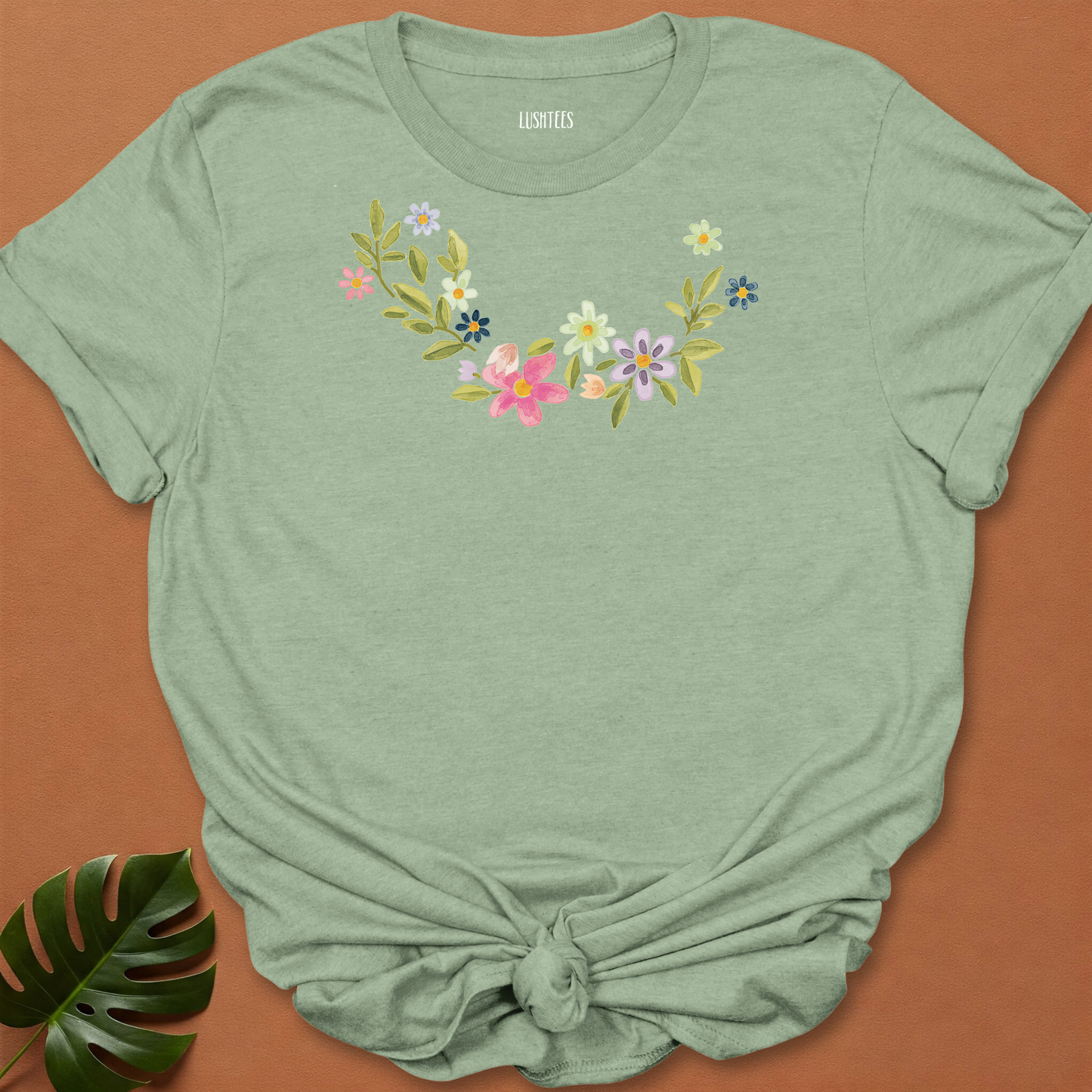 Floral Collar Smile Tee