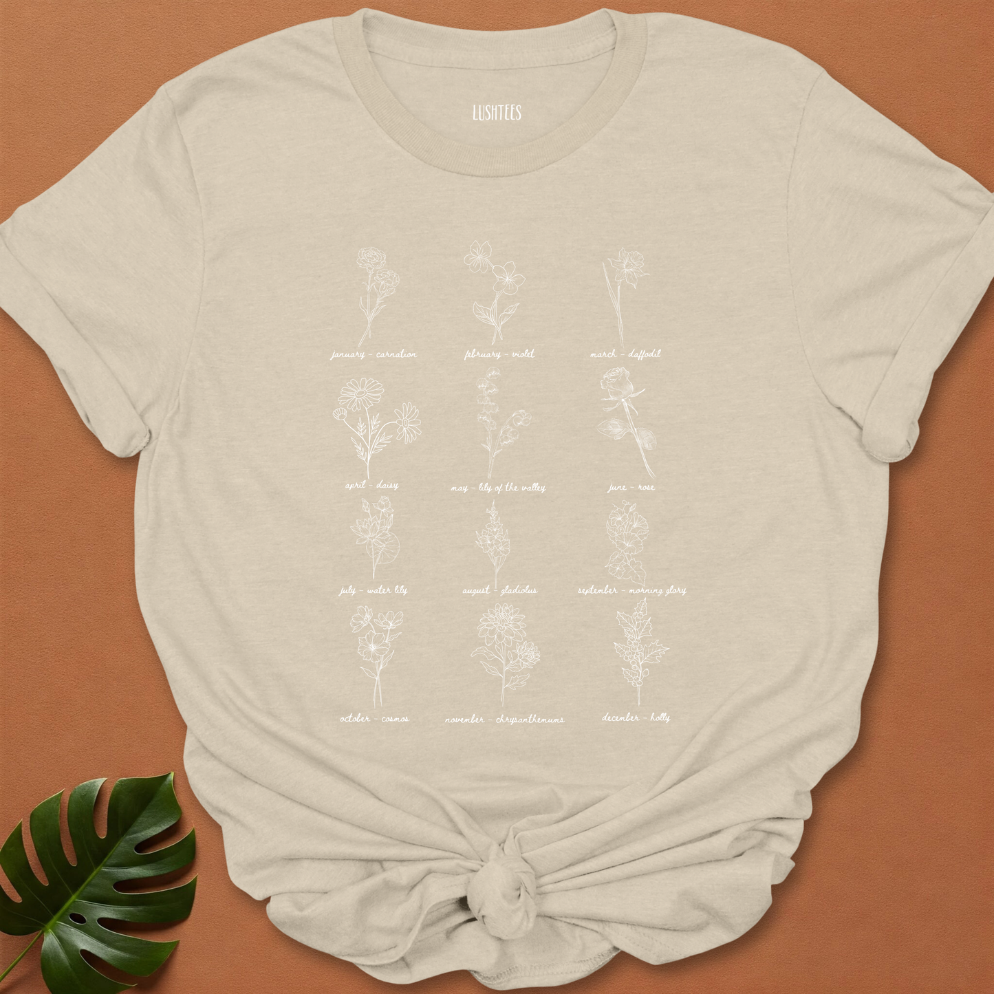 Birth Month Flower Set - 12 Botanical Line Drawings