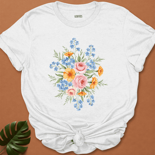 Water Colour Wildflower Bouquet T-shirt