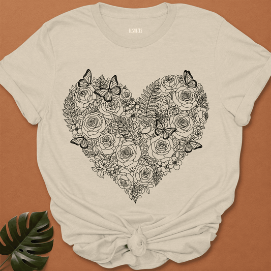 Butterfly Kissed Bloom Heart