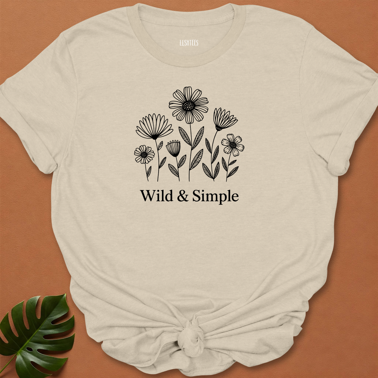 Wild & Simple – Minimalist Wildflower Line Art T-Shirt