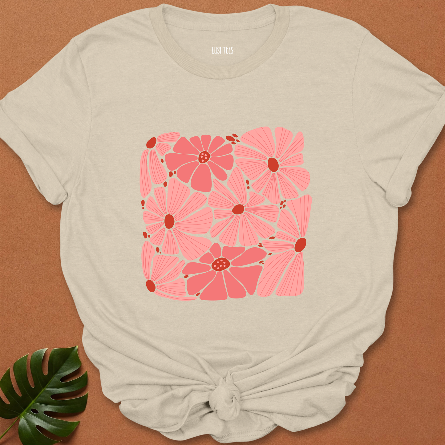 Rosy Petal Puzzle – Hand-Drawn Bloom Cluster Tee