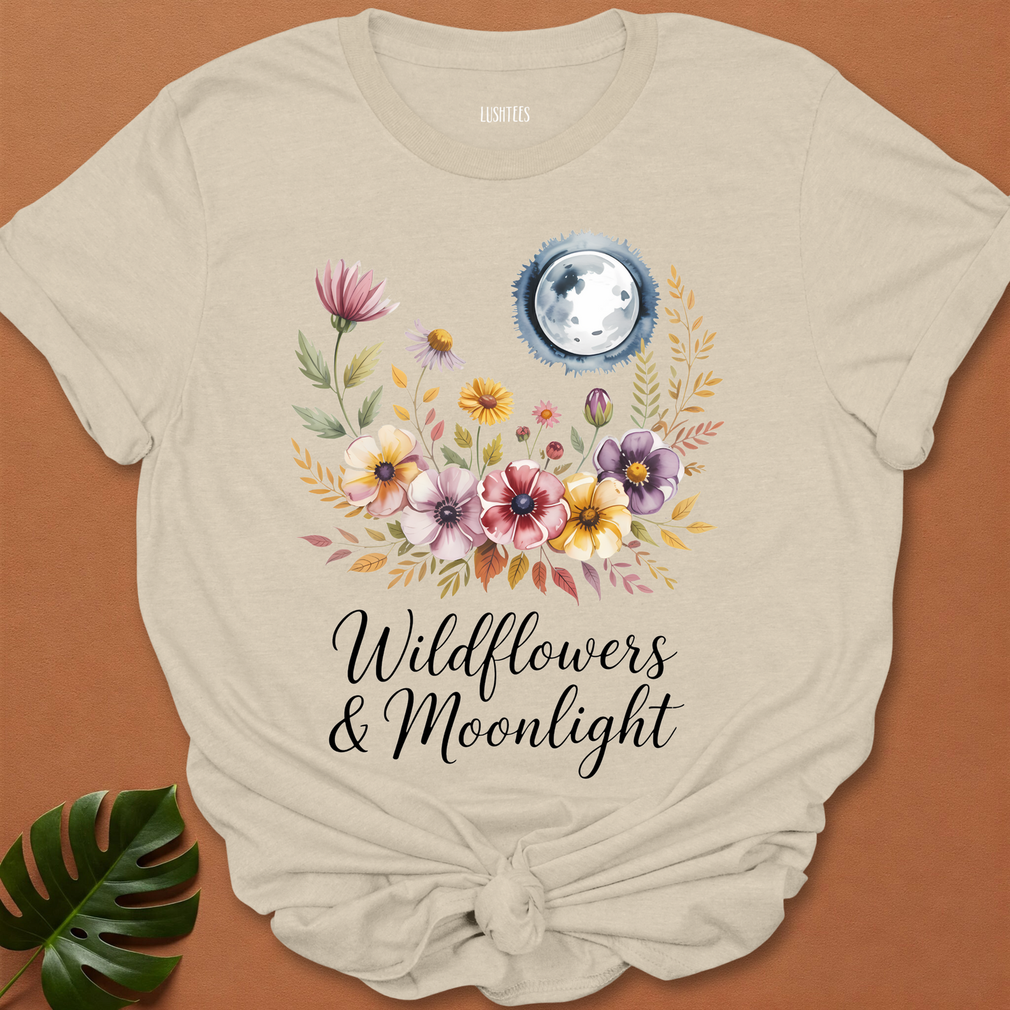 Wildflowers & Moonlight – Botanical Lunar Floral T-Shirt