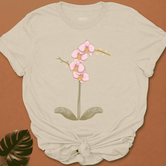 Pink Orchid with Leaves