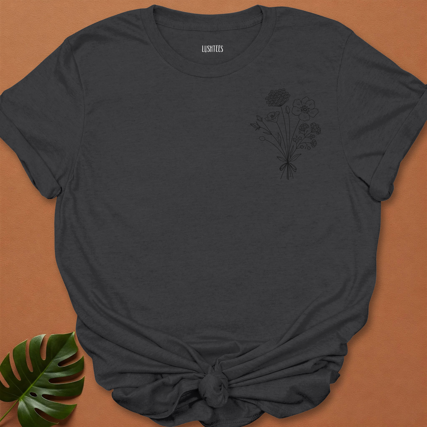 Midnight Sketch Wildflower Bouquet Tee