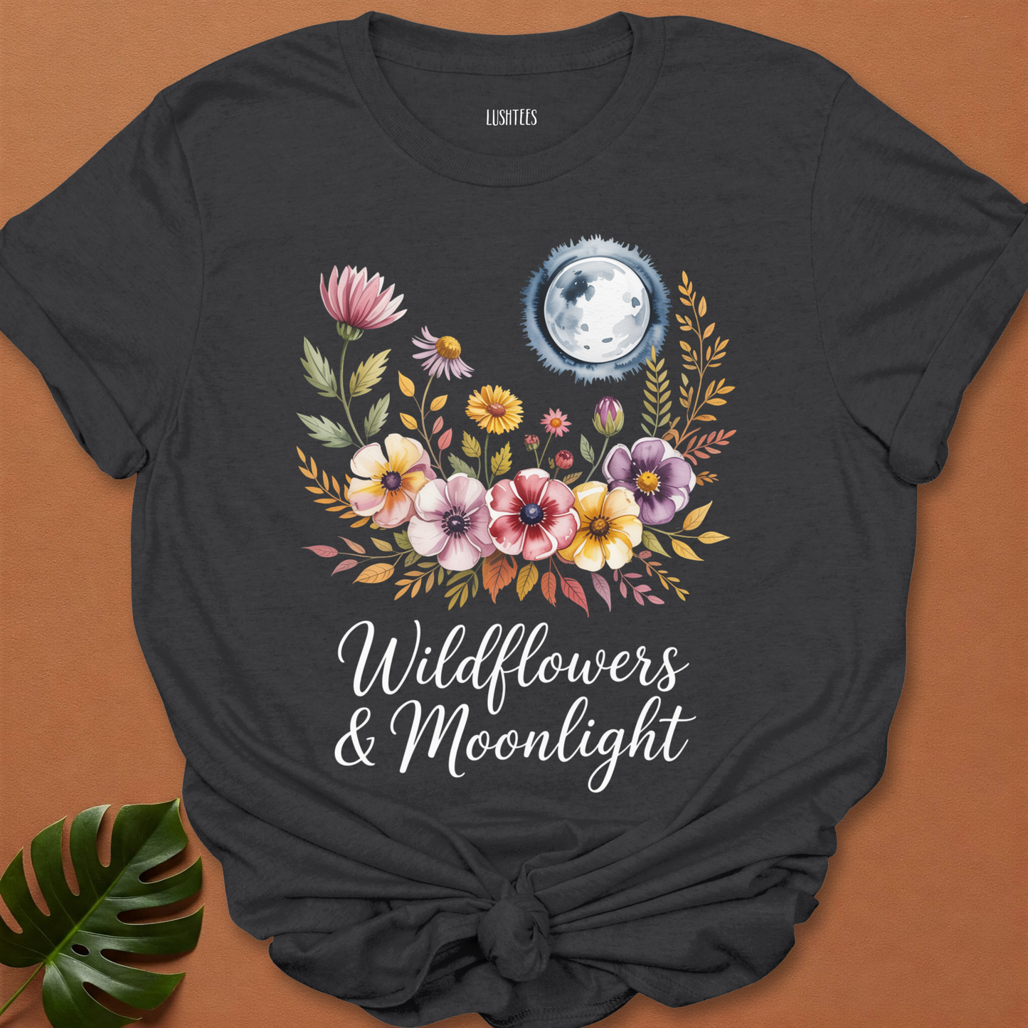 Wildflowers & Moonlight – Botanical Lunar Floral T-Shirt