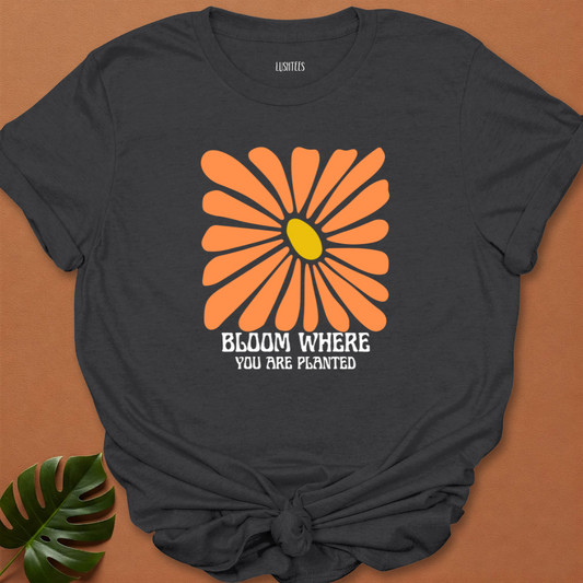 Bloom Where You Are Planted – Retro Daisy Tee