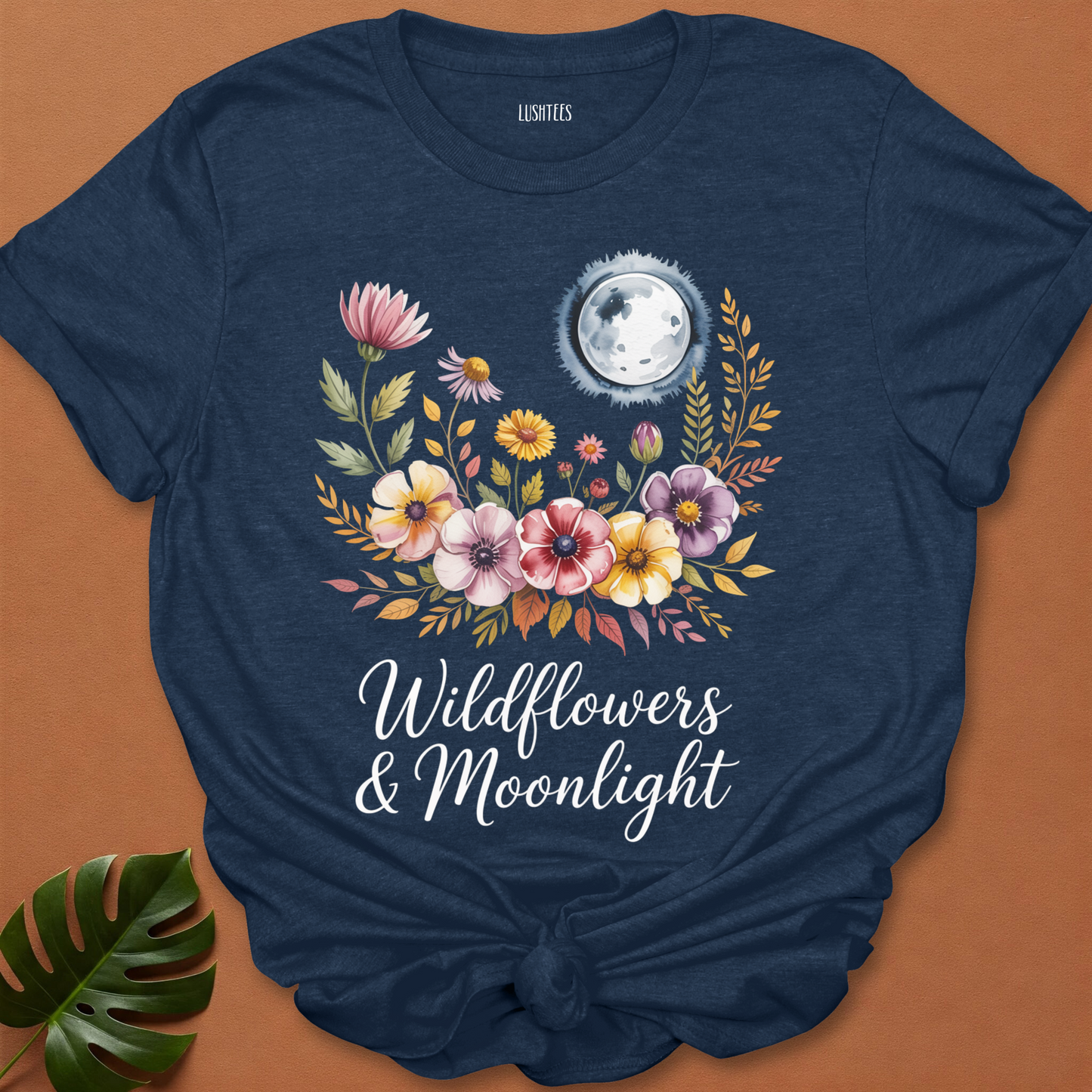 Wildflowers & Moonlight – Botanical Lunar Floral T-Shirt