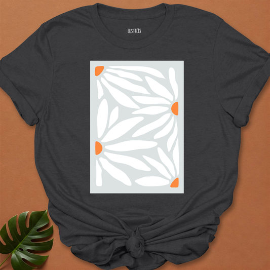 Muted White Blossoms – Minimalist Garden Print Tee