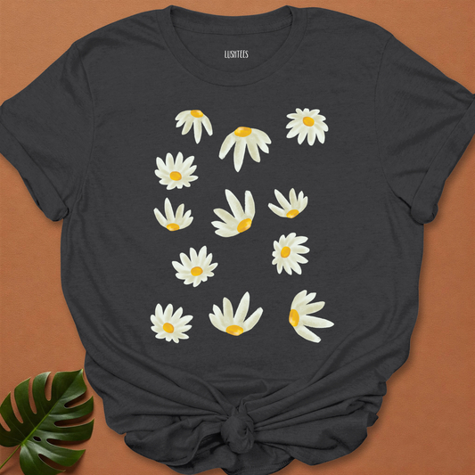 Monochrome Meadow – Bold Line Daisy Tee