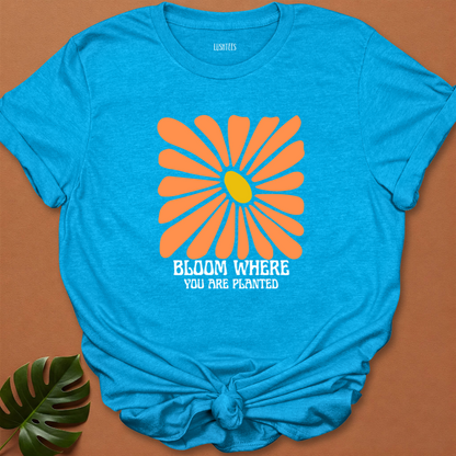 Bloom Where You Are Planted – Retro Daisy Tee