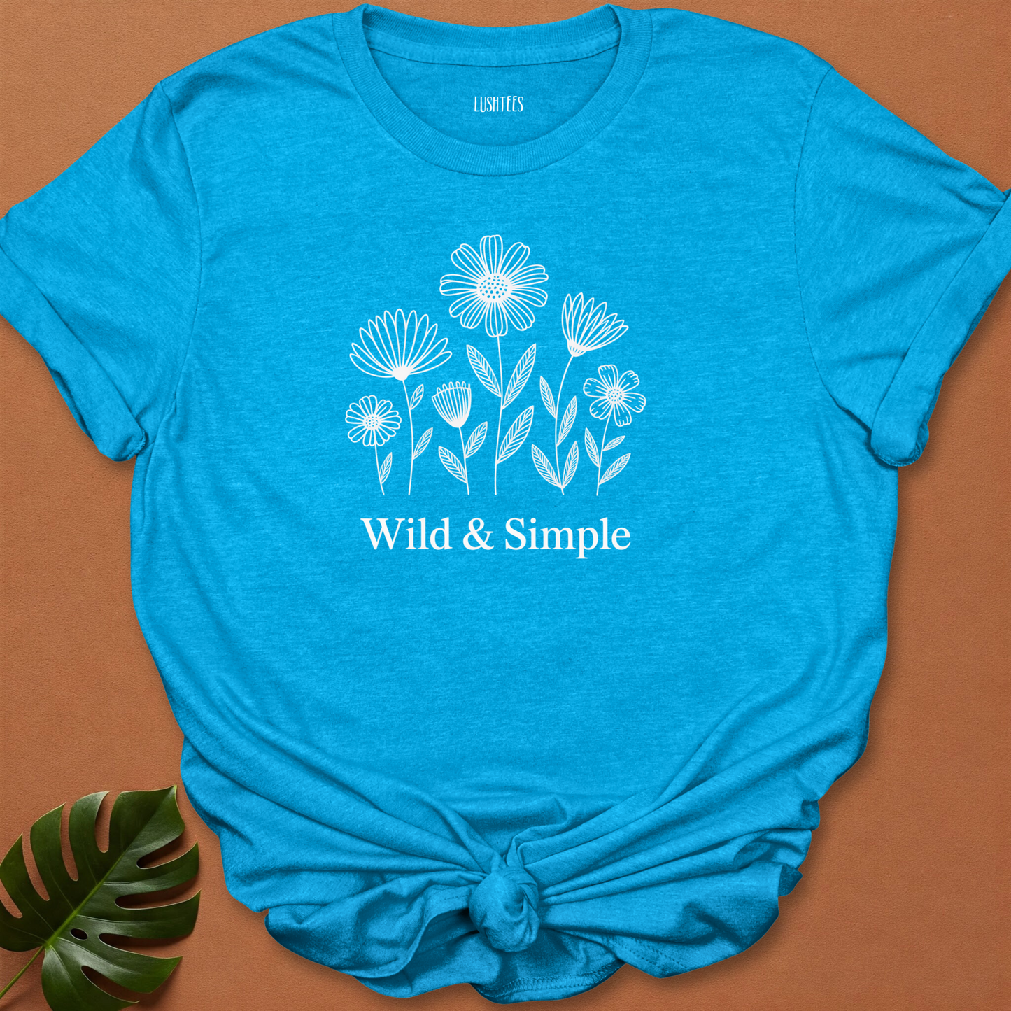 Wild & Simple – Minimalist Wildflower Line Art T-Shirt