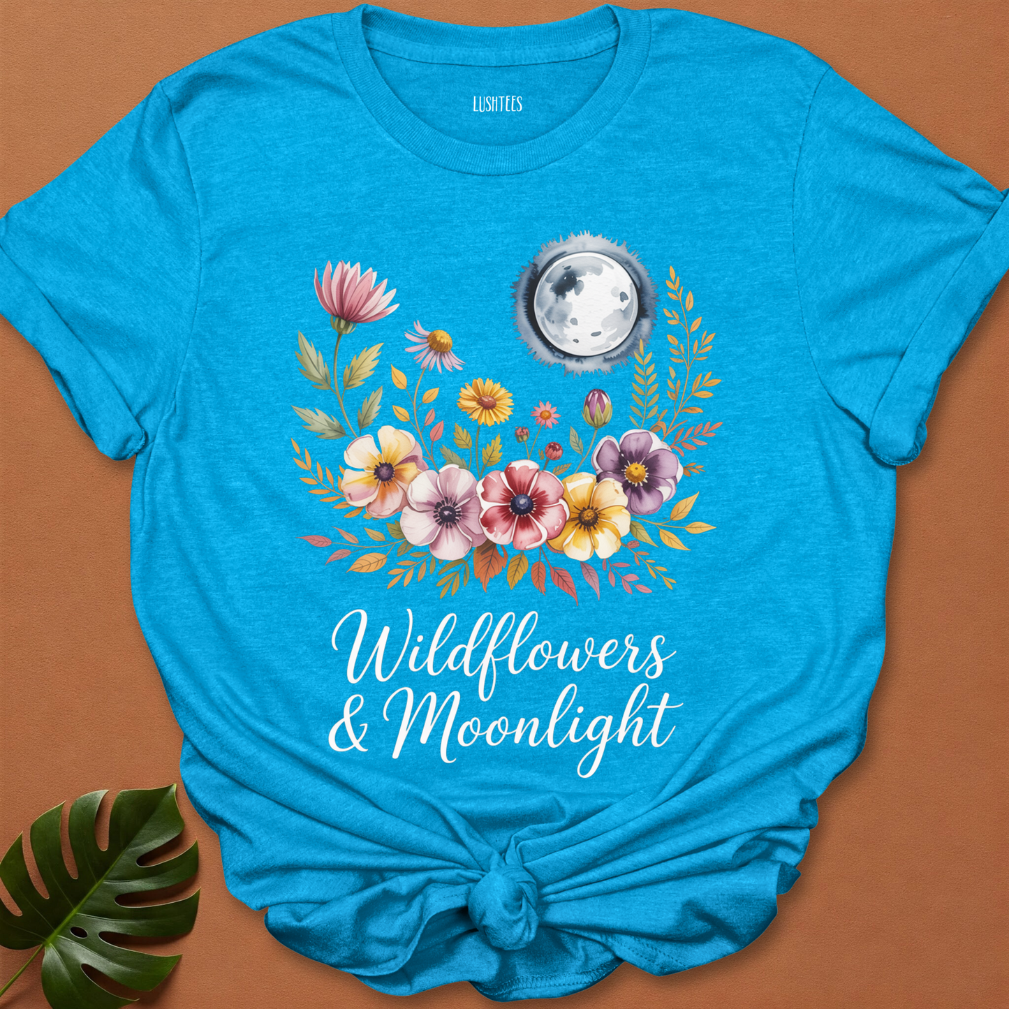 Wildflowers & Moonlight – Botanical Lunar Floral T-Shirt