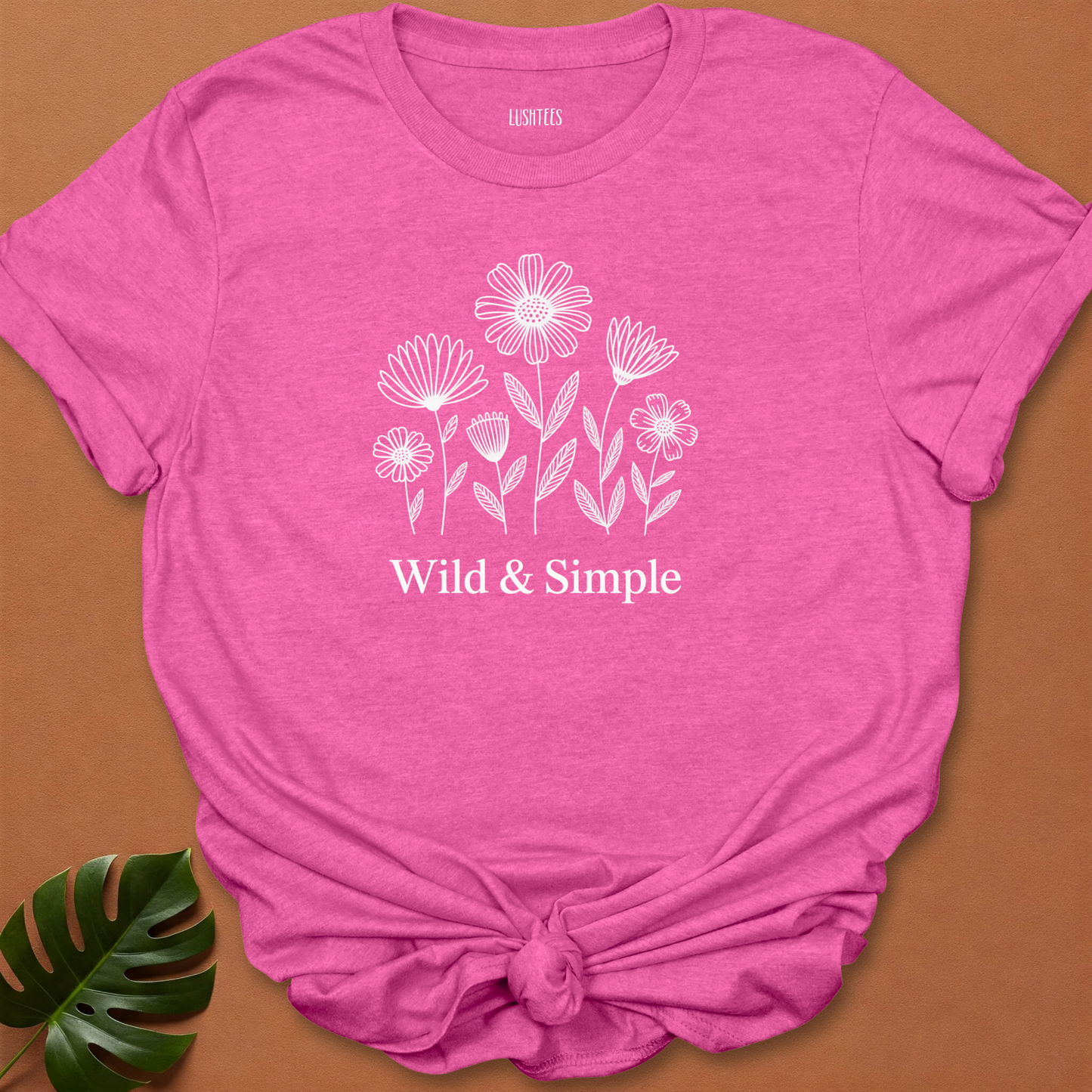 Wild & Simple – Minimalist Wildflower Line Art T-Shirt